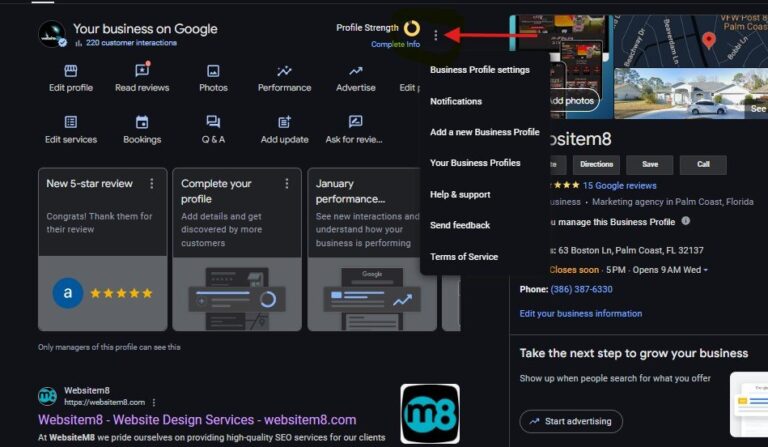 Google Business page profile Step 2