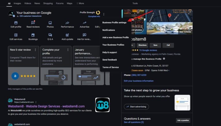 Google Business page profile Step 3